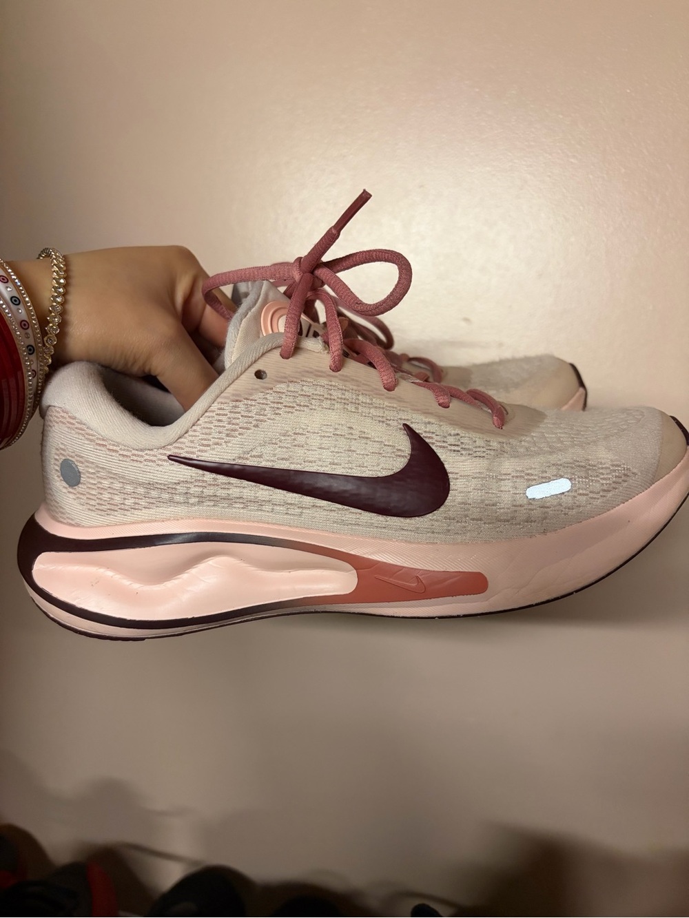 Nike Journey Run Light Pink and Burgundy Running Shoes